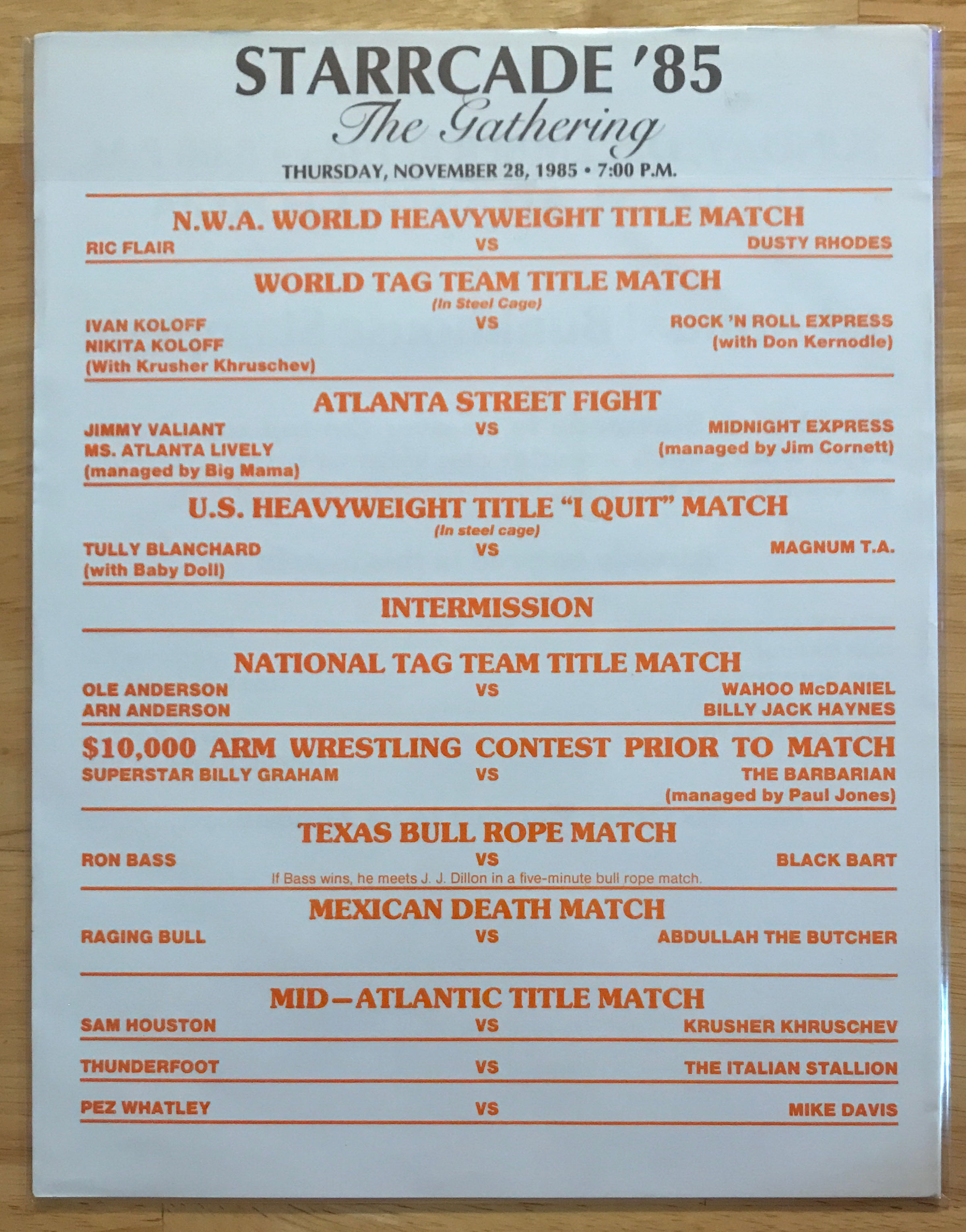 NWA Starrcade 1985: The Gathering Program  (November) magazine collectible - Main Image 2
