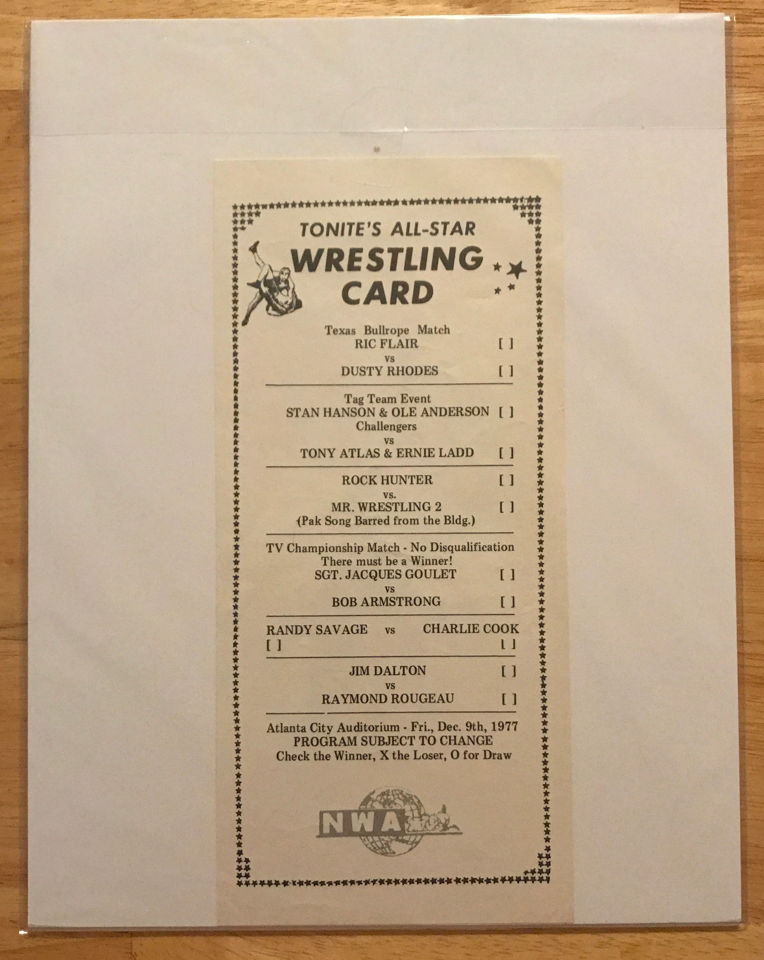 NWA Georgia - The Ringsider Vol. 77, No. 49. 12/09/1977  (December) magazine collectible - Main Image 2
