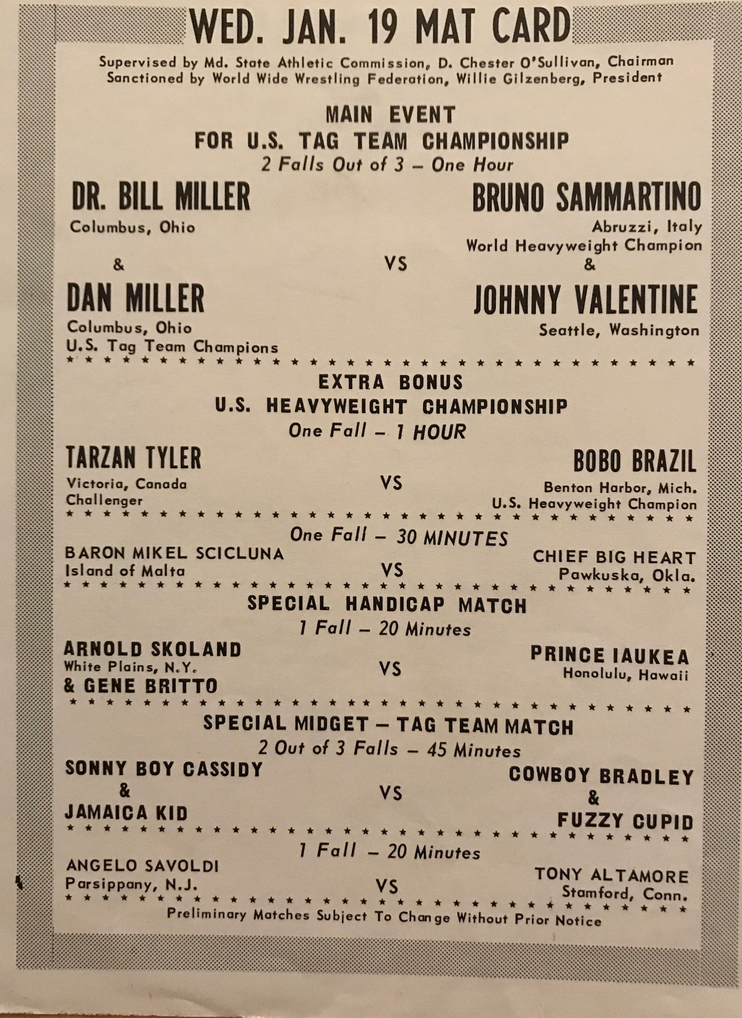 Championship Wrestling From Baltimore: Vol. 4, No. 12 01/19/1966  (January) magazine collectible - Main Image 2