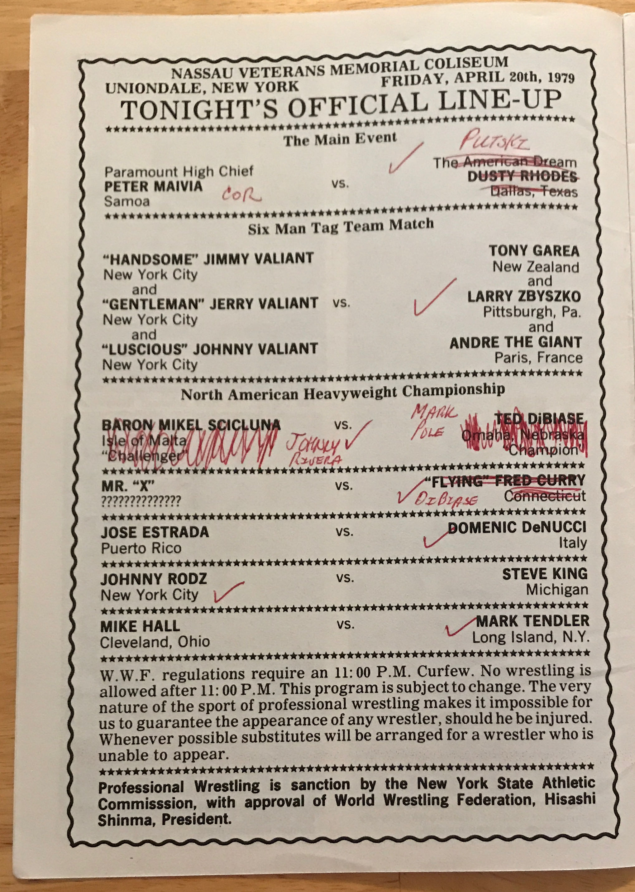 WWF Championship Wrestling from the Nassau Coliseum Program No. 96-B 04/20/1979  (April) magazine collectible - Main Image 2