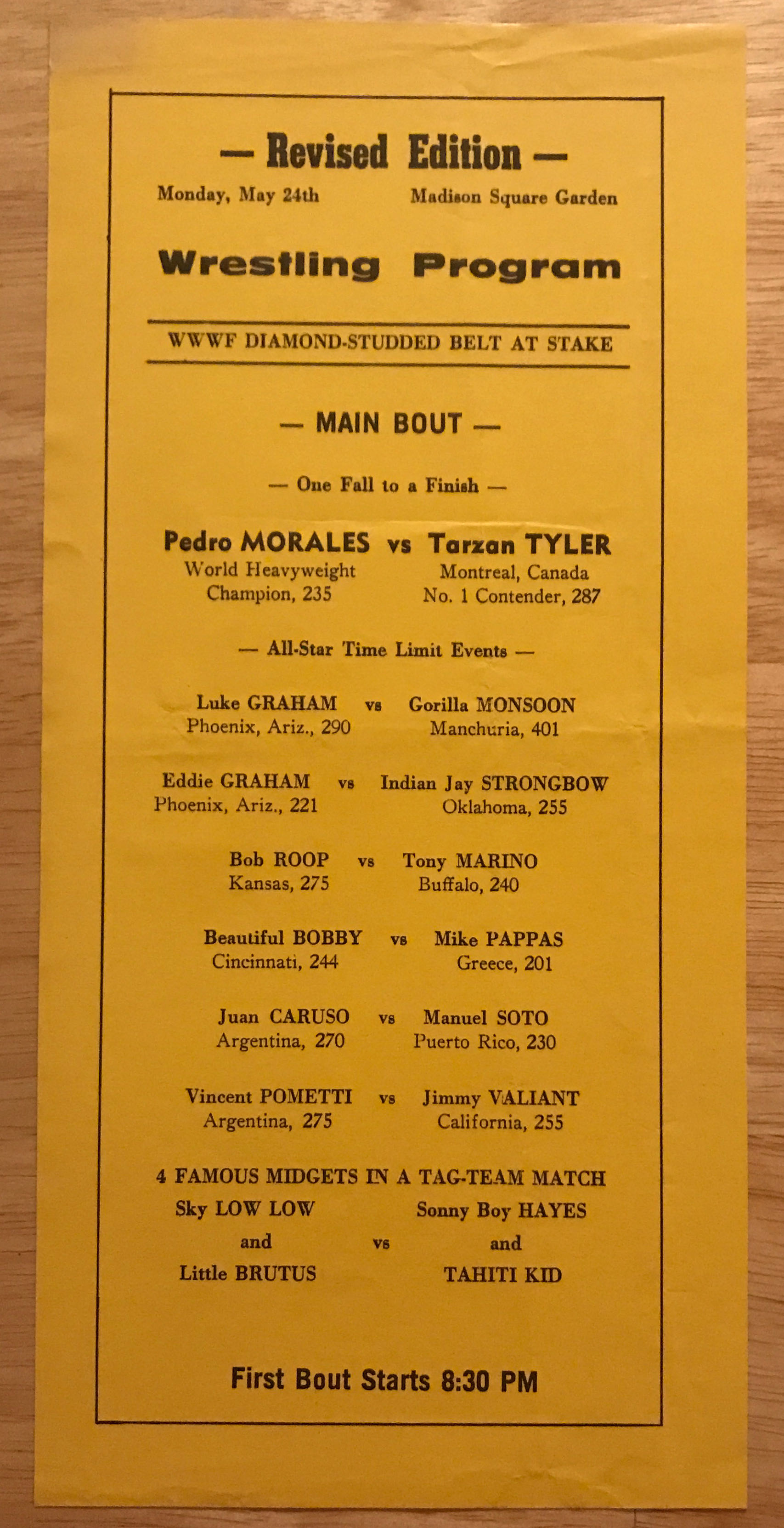 WWWF World Championship Wrestling from MSG Program 05/24/1971  (May) magazine collectible - Main Image 3