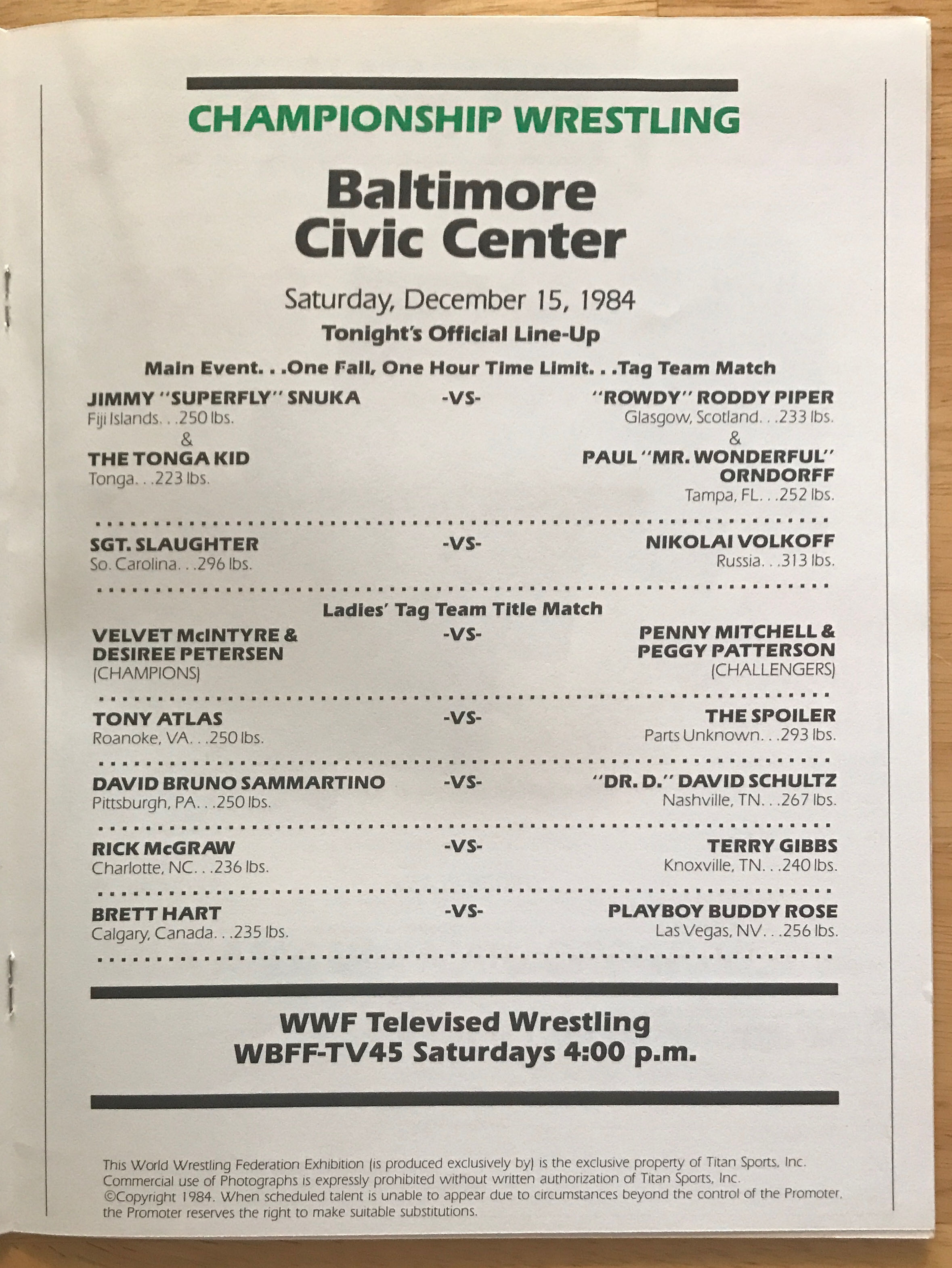 WWF Program Volume 119  (December) magazine collectible - Main Image 2