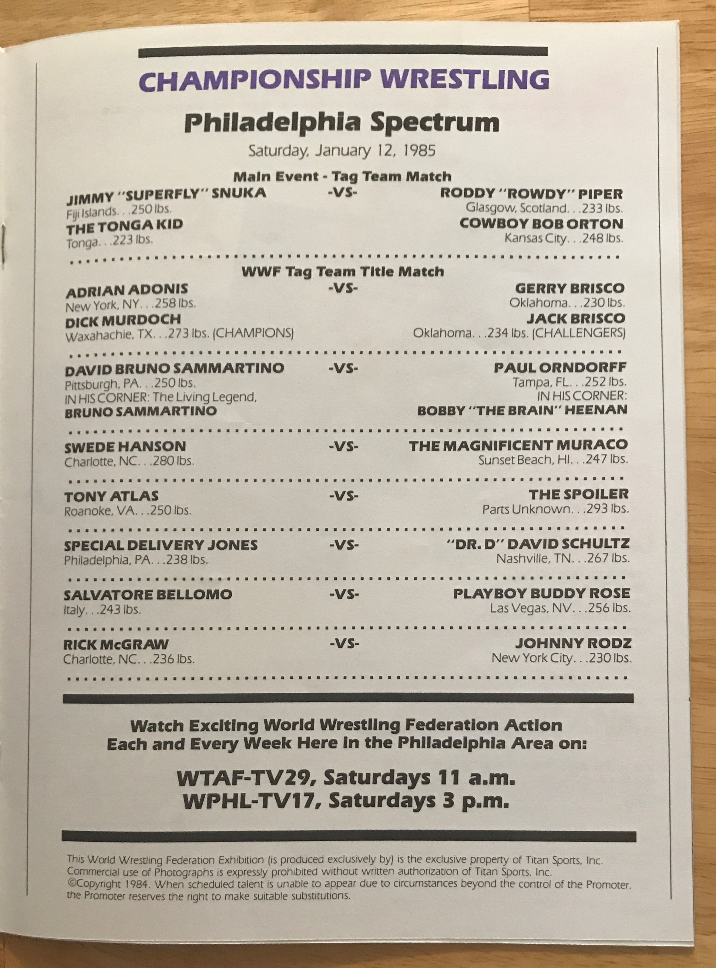 WWF Program Volume 120  (January) magazine collectible - Main Image 2