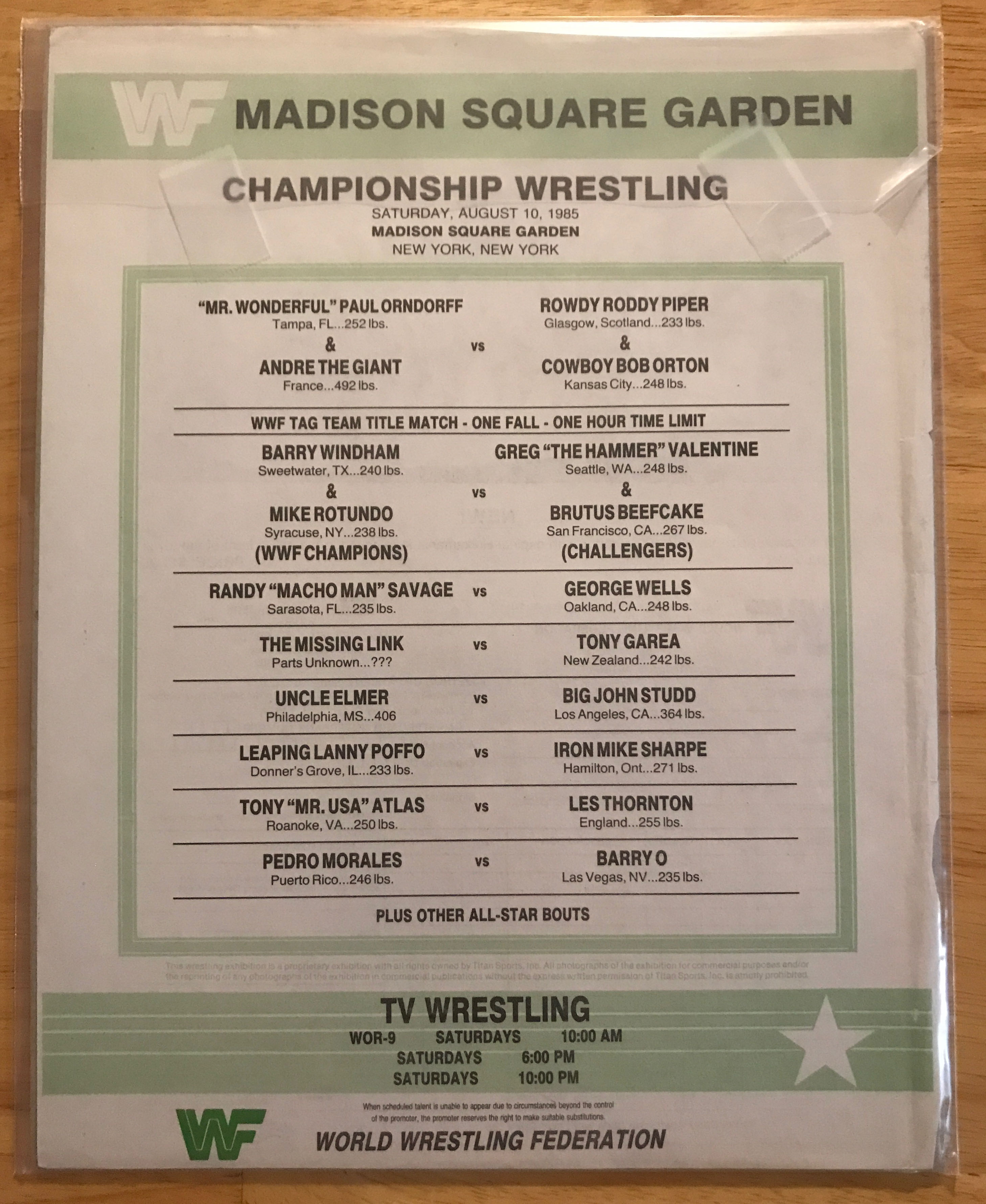 WWF Program Volume 127  magazine collectible - Main Image 2