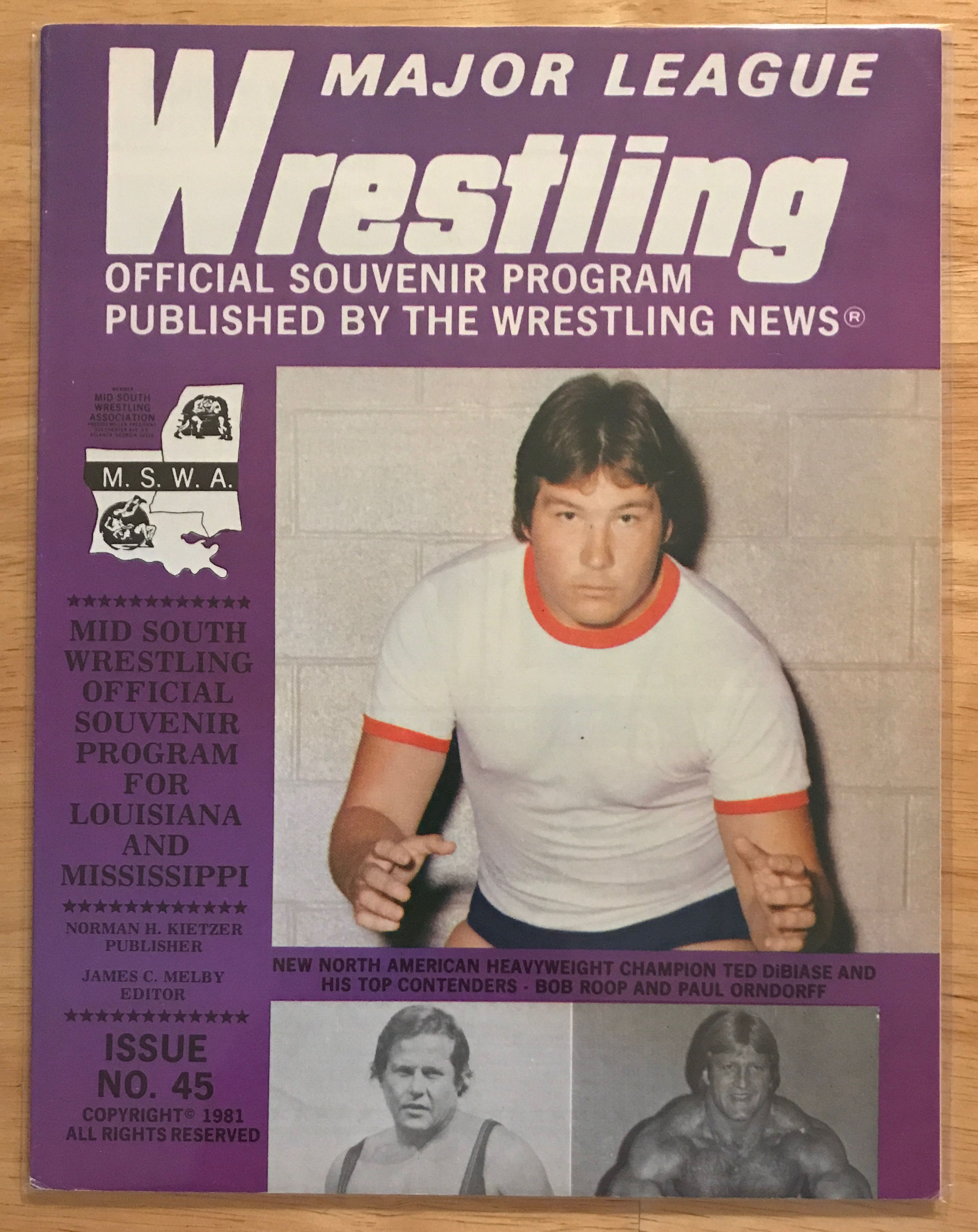NWA Mid South Wrestling Association Major League Wrestling Program 1981 No. 45 magazine collectible - Main Image 1
