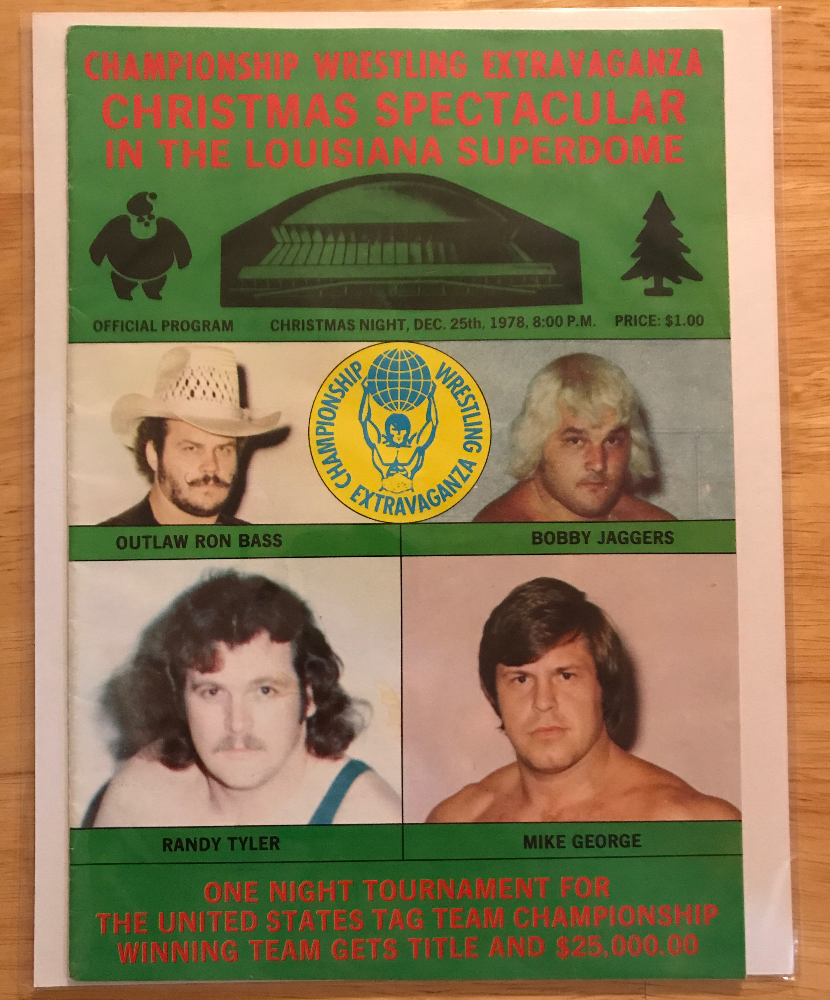 NWA Mid South Wrestling Association Major League Wrestling Program “Christmas Spectacular In The Louisiana Superdome” 12/25/1978 (December) magazine collectible - Main Image 1