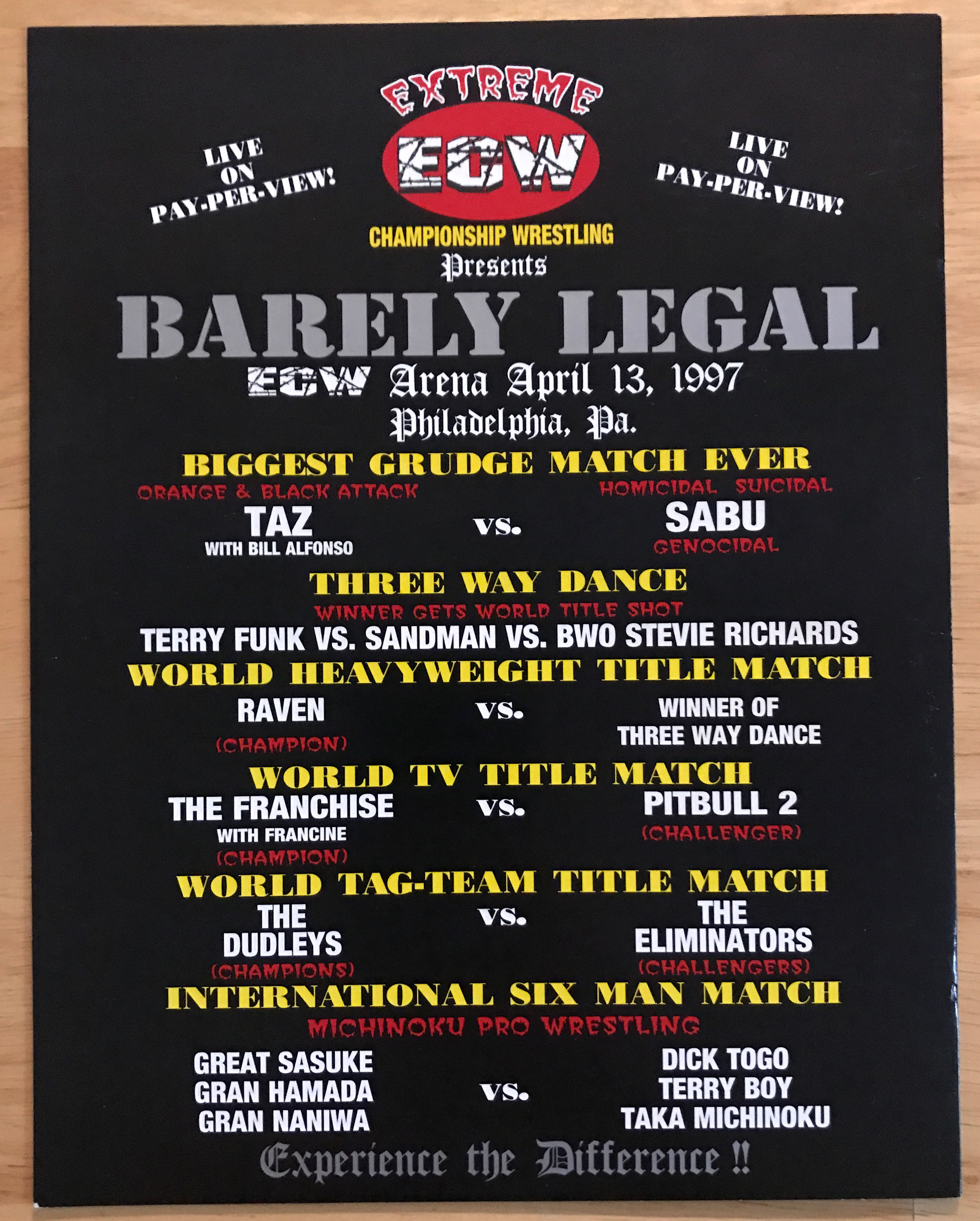 ECW Barely Legal Program  (April) magazine collectible - Main Image 2