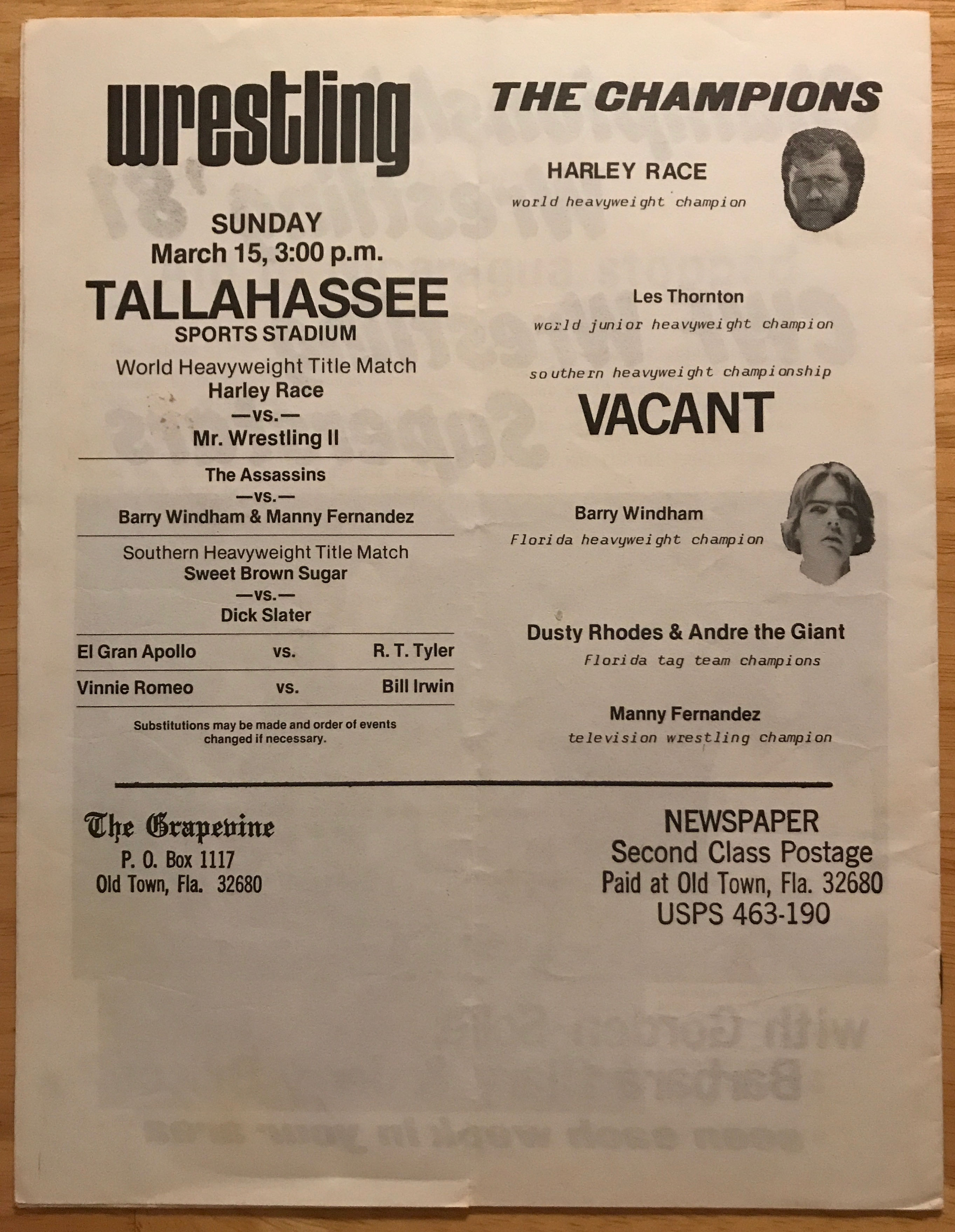 Championship Wrestling from Florida: NWA Championship Wrestling Action Volume 2 04/19/1973  (April) magazine collectible - Main Image 2
