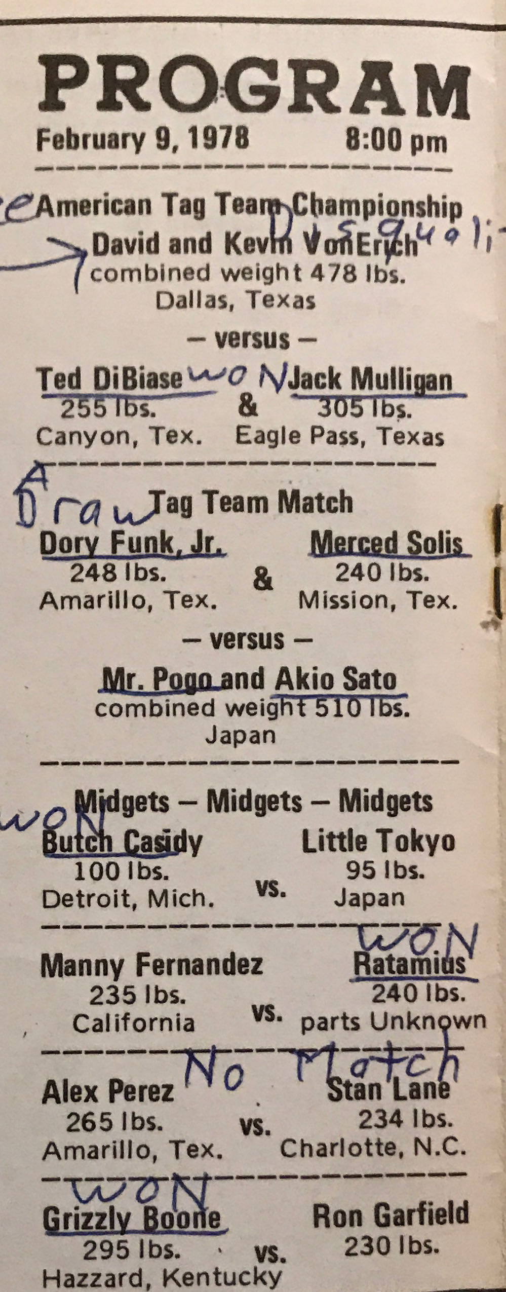 NWA Lubbock, TX Wrestling Program 02/09/1978  (February) magazine collectible - Main Image 2
