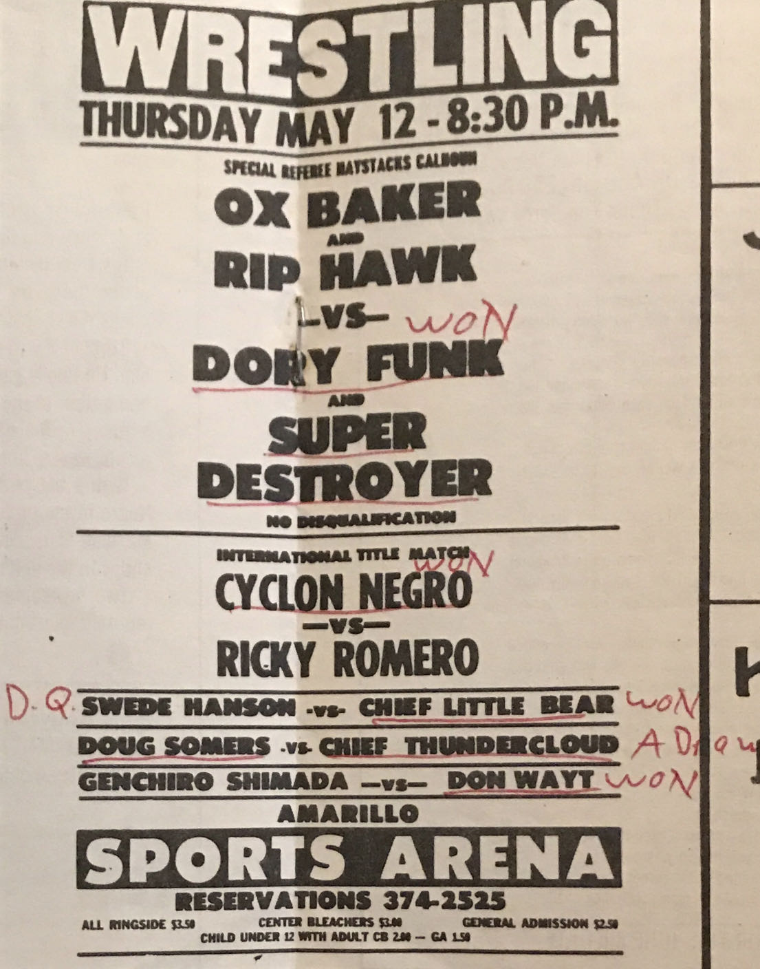 Amarillo, TX Wrestling Program 05/12/1977  (May) magazine collectible - Main Image 2