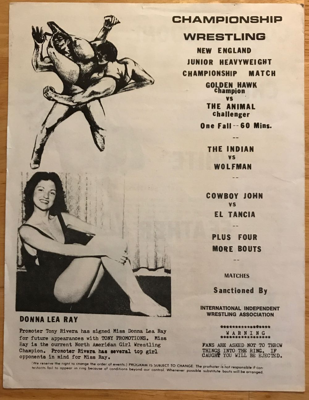 Springfield, MA - Championship Wrestling 04/14/1979  (April) magazine collectible - Main Image 2