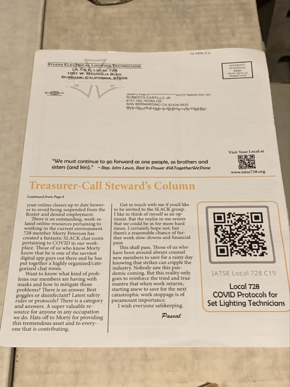 IATSE Local 728 Bulletin  (July) magazine collectible - Main Image 2