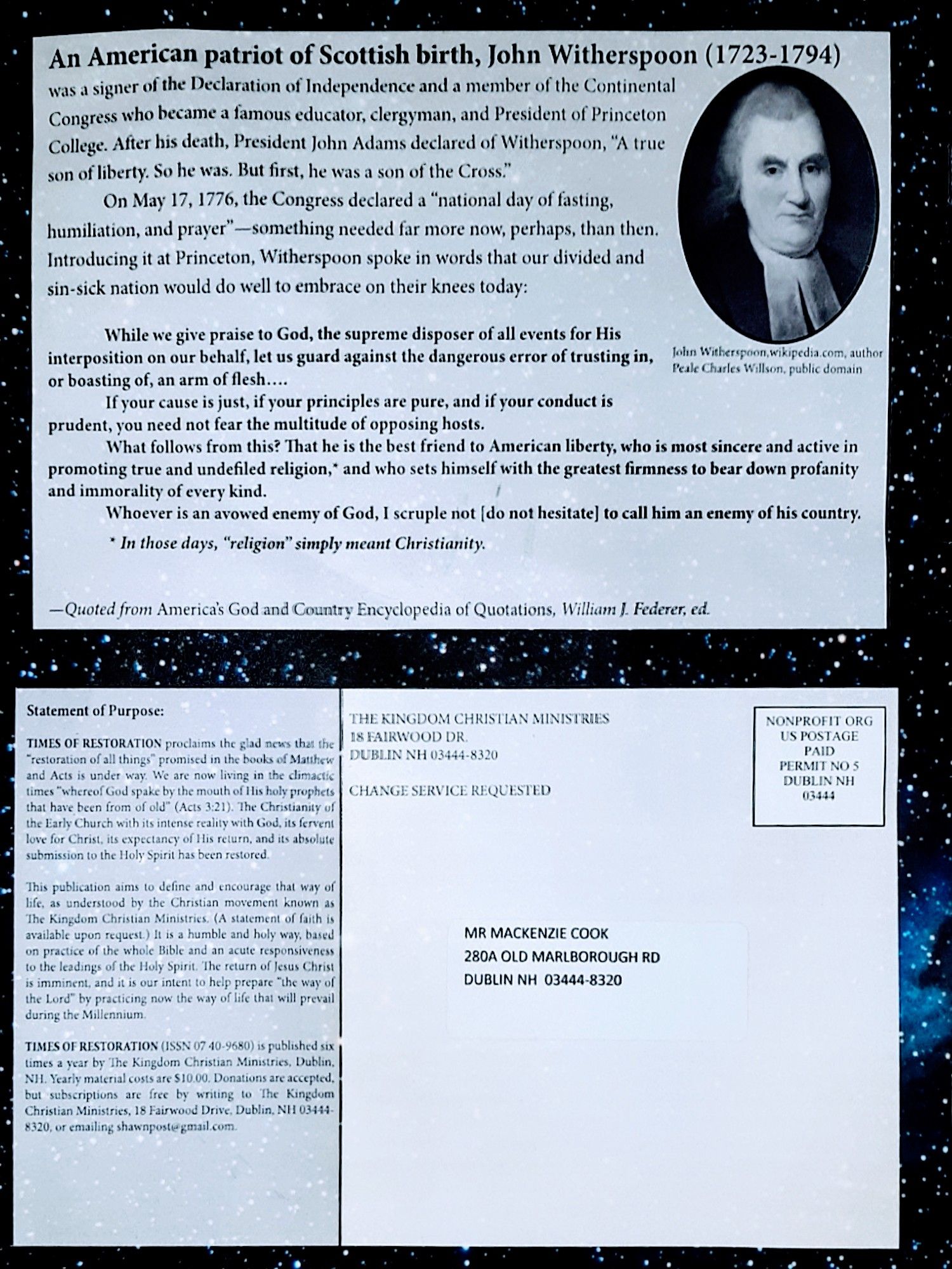 Times of Restoration 2019 07/08  (July) magazine collectible - Main Image 2