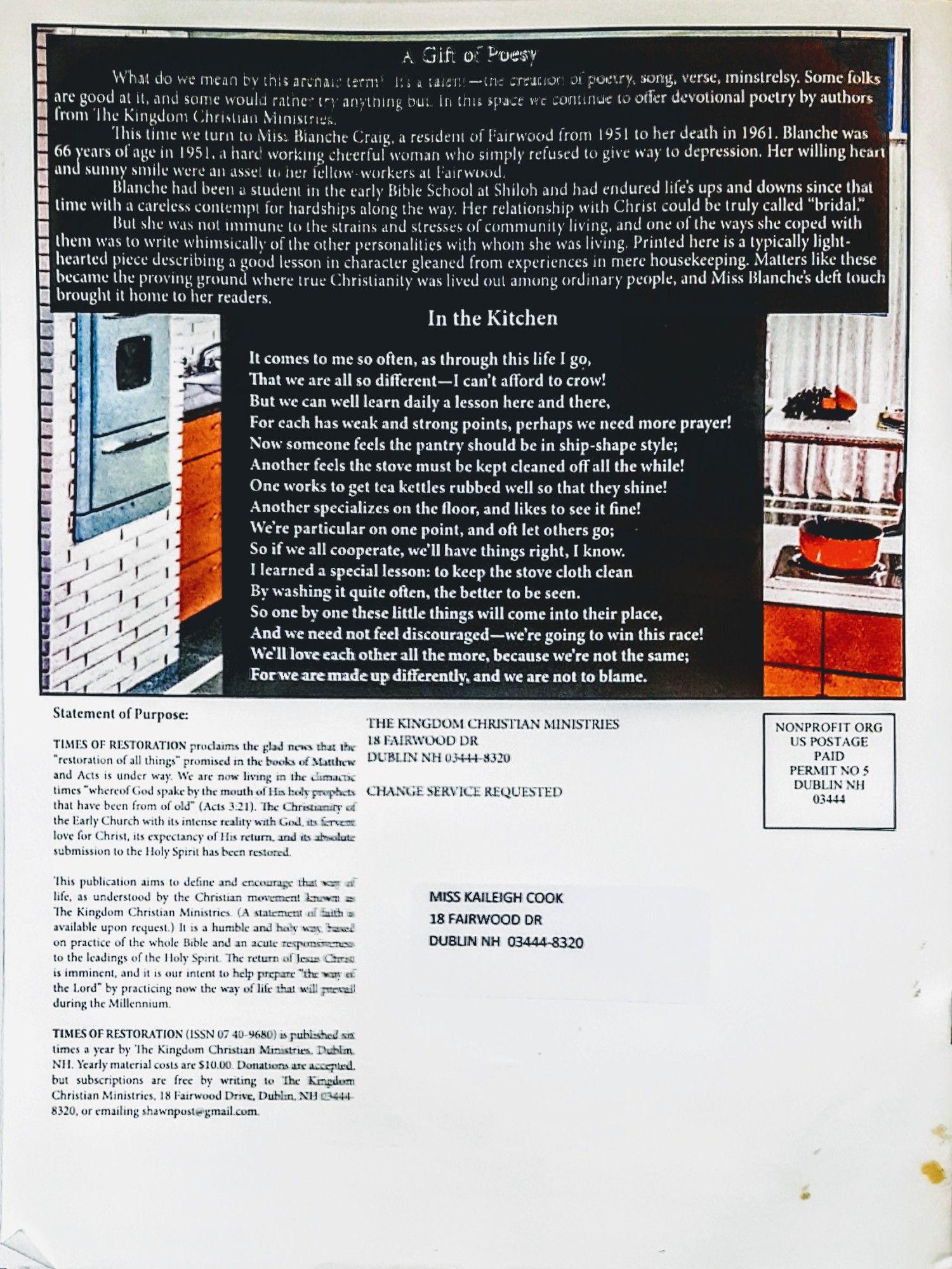 Times Of Restoration 2020 05/06  (May) magazine collectible - Main Image 2