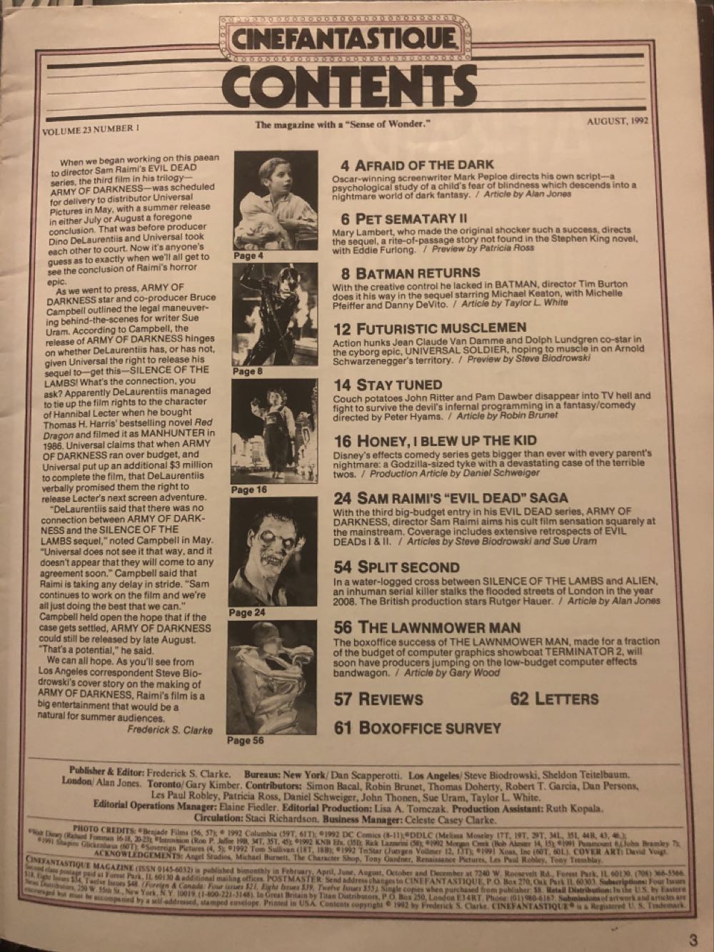 Cinefantastique 23-1  (August) magazine collectible - Main Image 2
