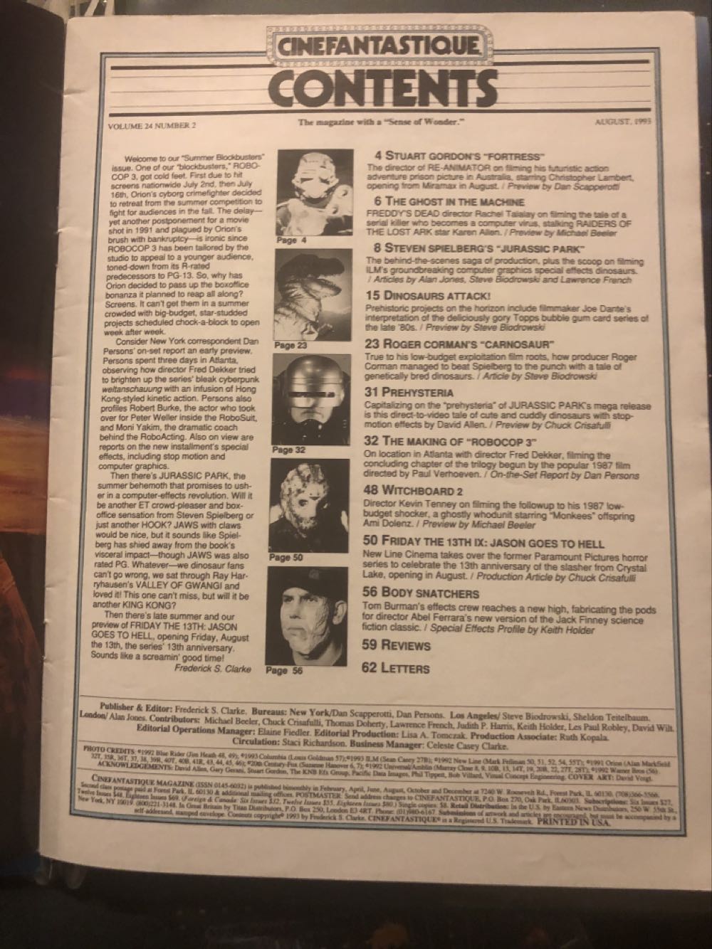 Cinefantastique 24-2  (August) magazine collectible - Main Image 2