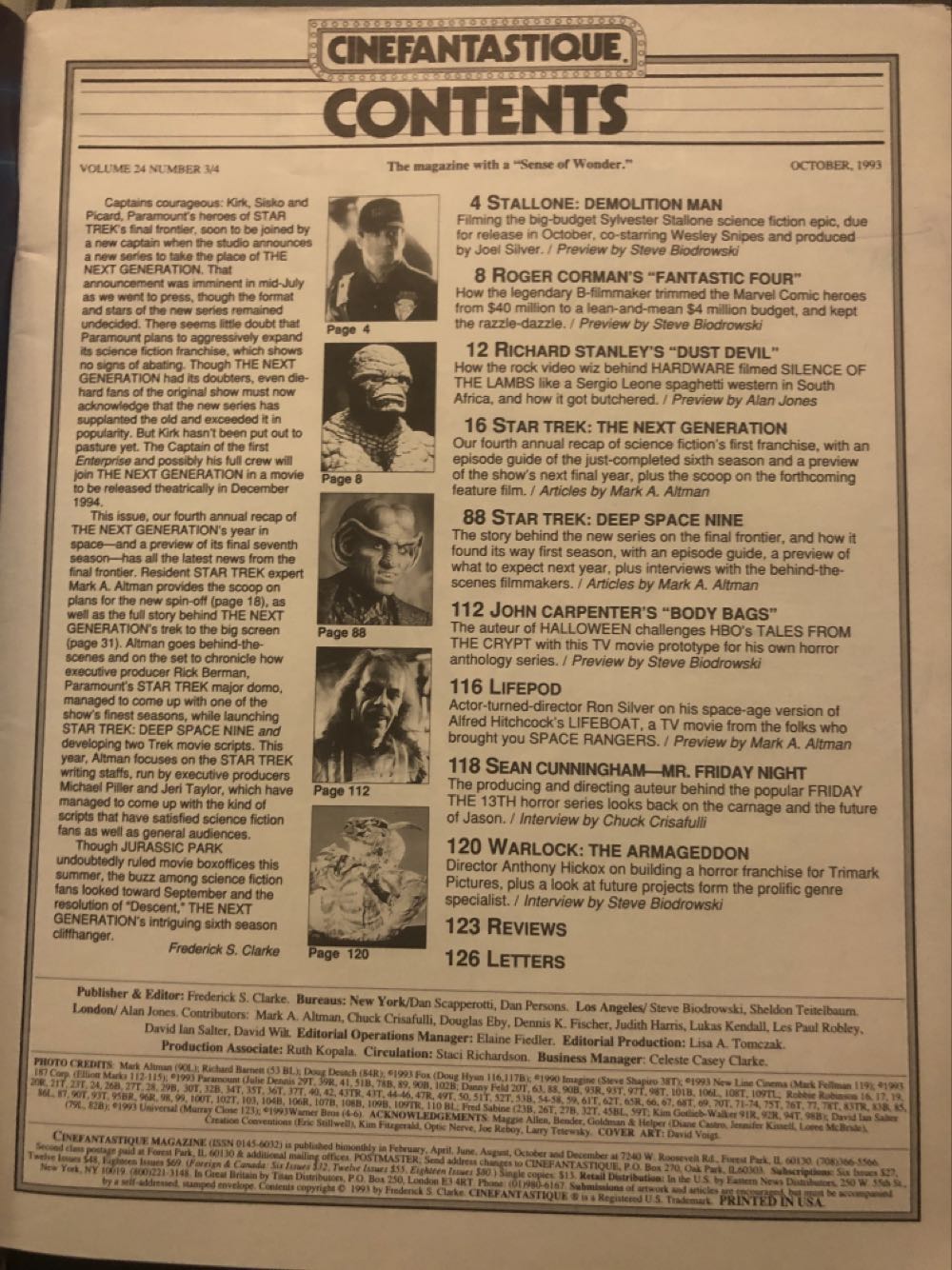 Cinefantastique 24-3 / 4  (October) magazine collectible - Main Image 2