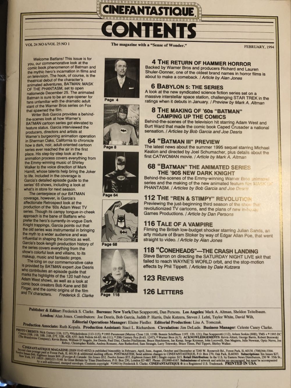 Cinefantastique 24-6 / 25-1  (February) magazine collectible - Main Image 2