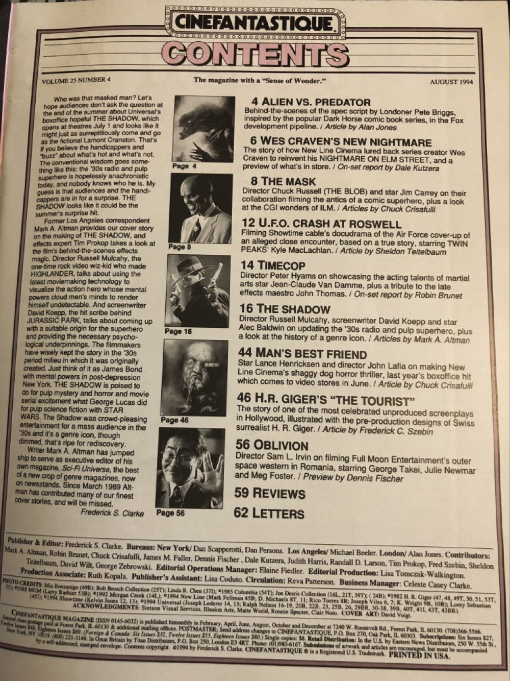 Cinefantastique 25-4  (August) magazine collectible - Main Image 2