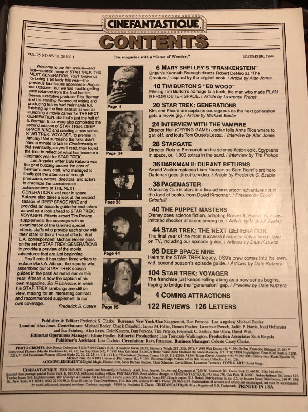 Cinefantastique 25-6 / 26-1  (December) magazine collectible - Main Image 2