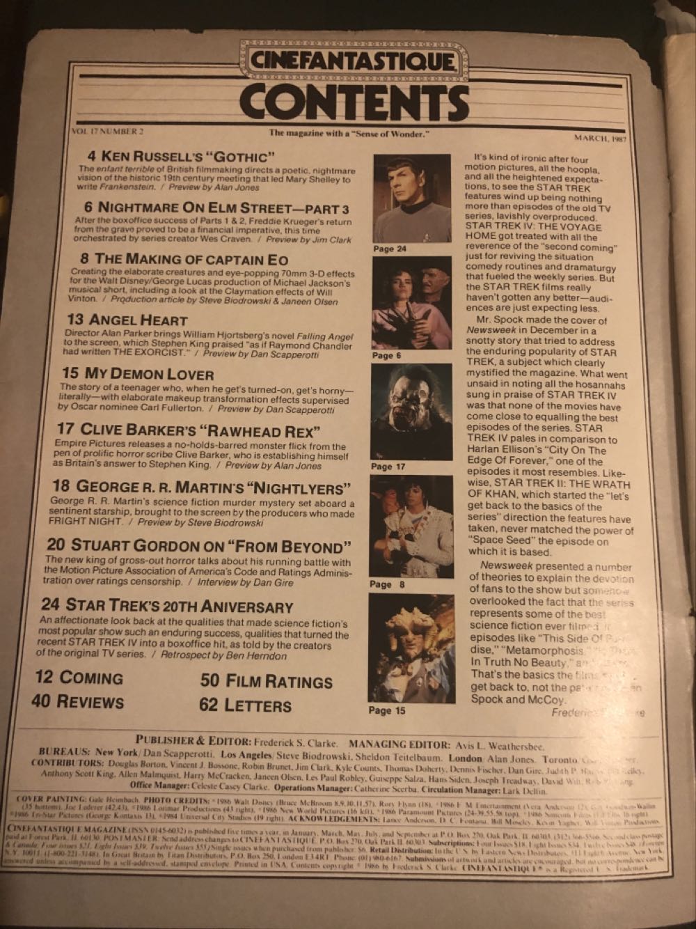 Cinefantastique 17-2  (March) magazine collectible - Main Image 2