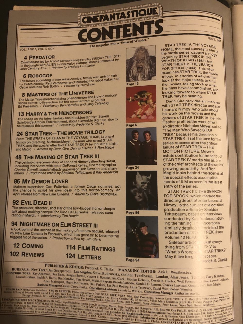 Cinefantastique 17-3/4  (June) magazine collectible - Main Image 2