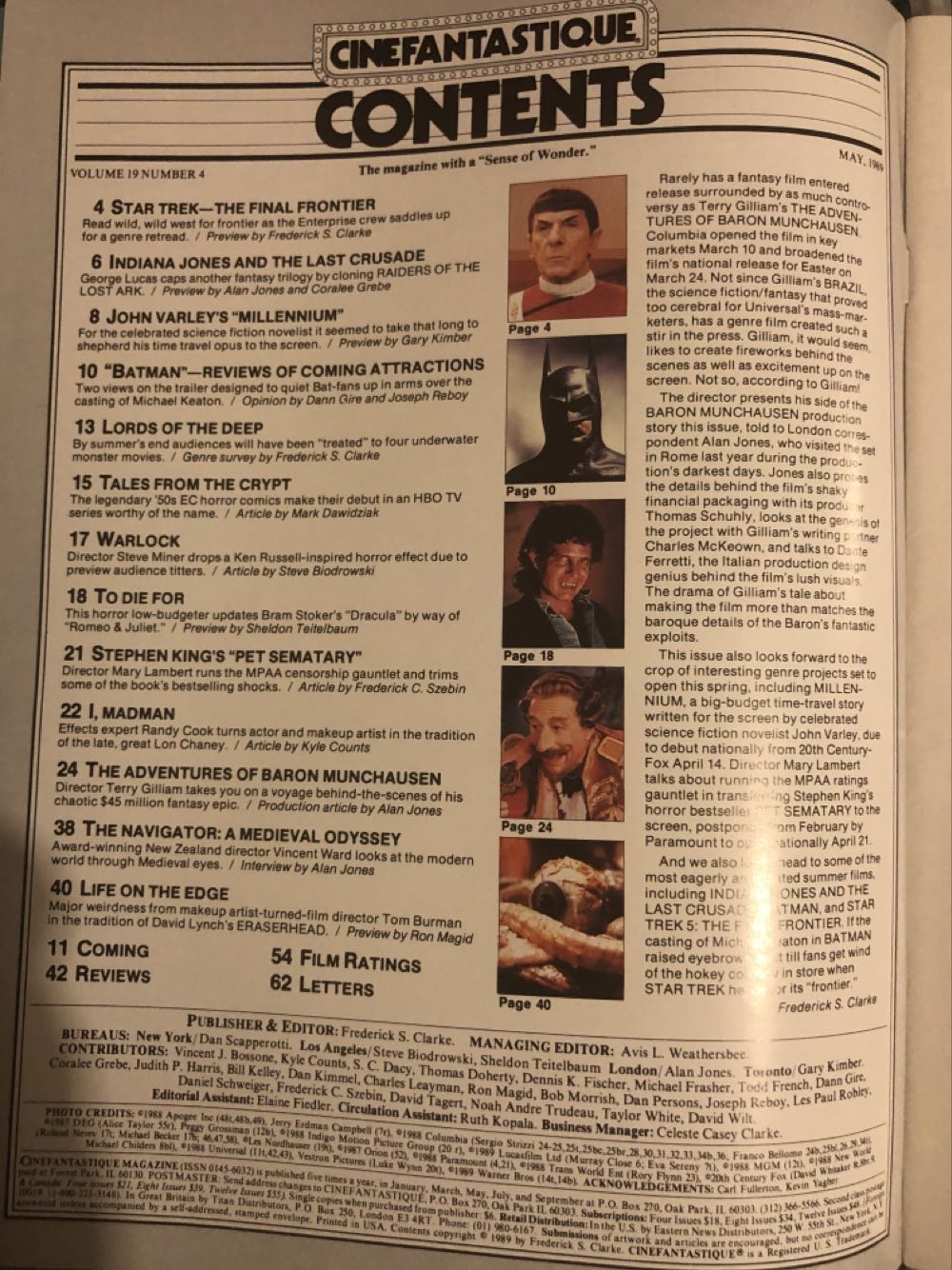 Cinefantastique 19-4  (May) magazine collectible - Main Image 2