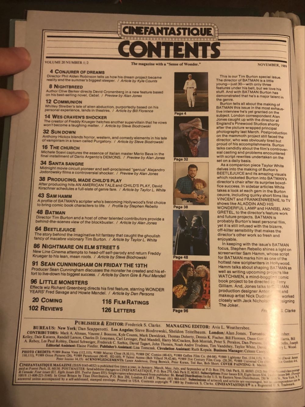 Cinefantastique 20-1/2  (November) magazine collectible - Main Image 2