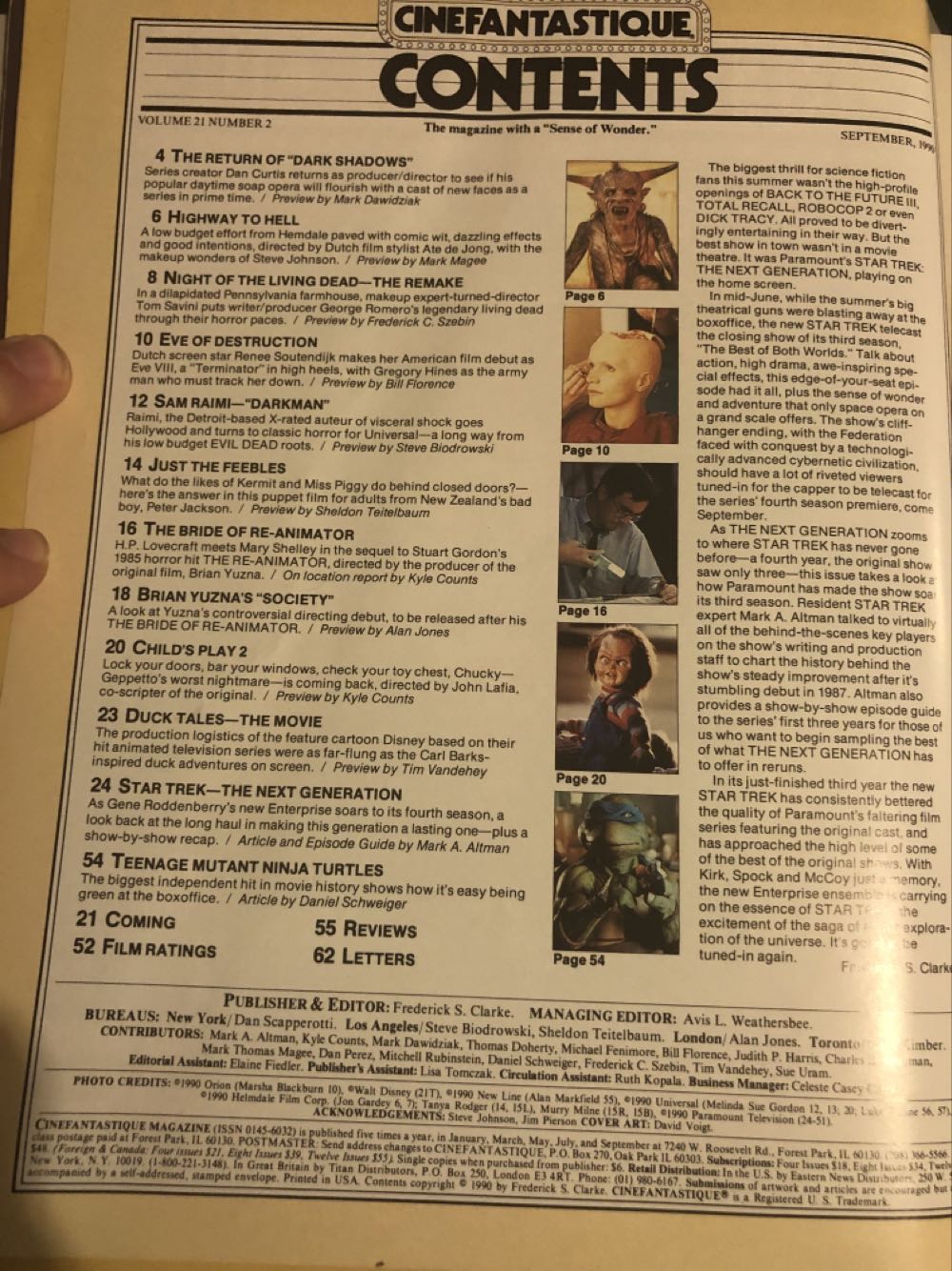 Cinefantastique 21-2  (September) magazine collectible - Main Image 2