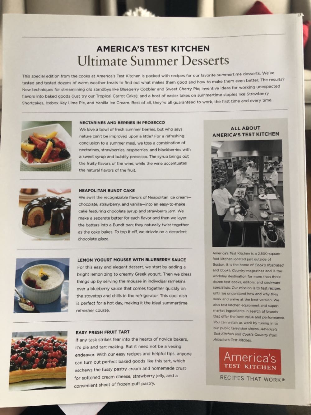 America’s Test Kitchen Best Summer Desserts  (May) magazine collectible [Barcode 041200001725] - Main Image 2