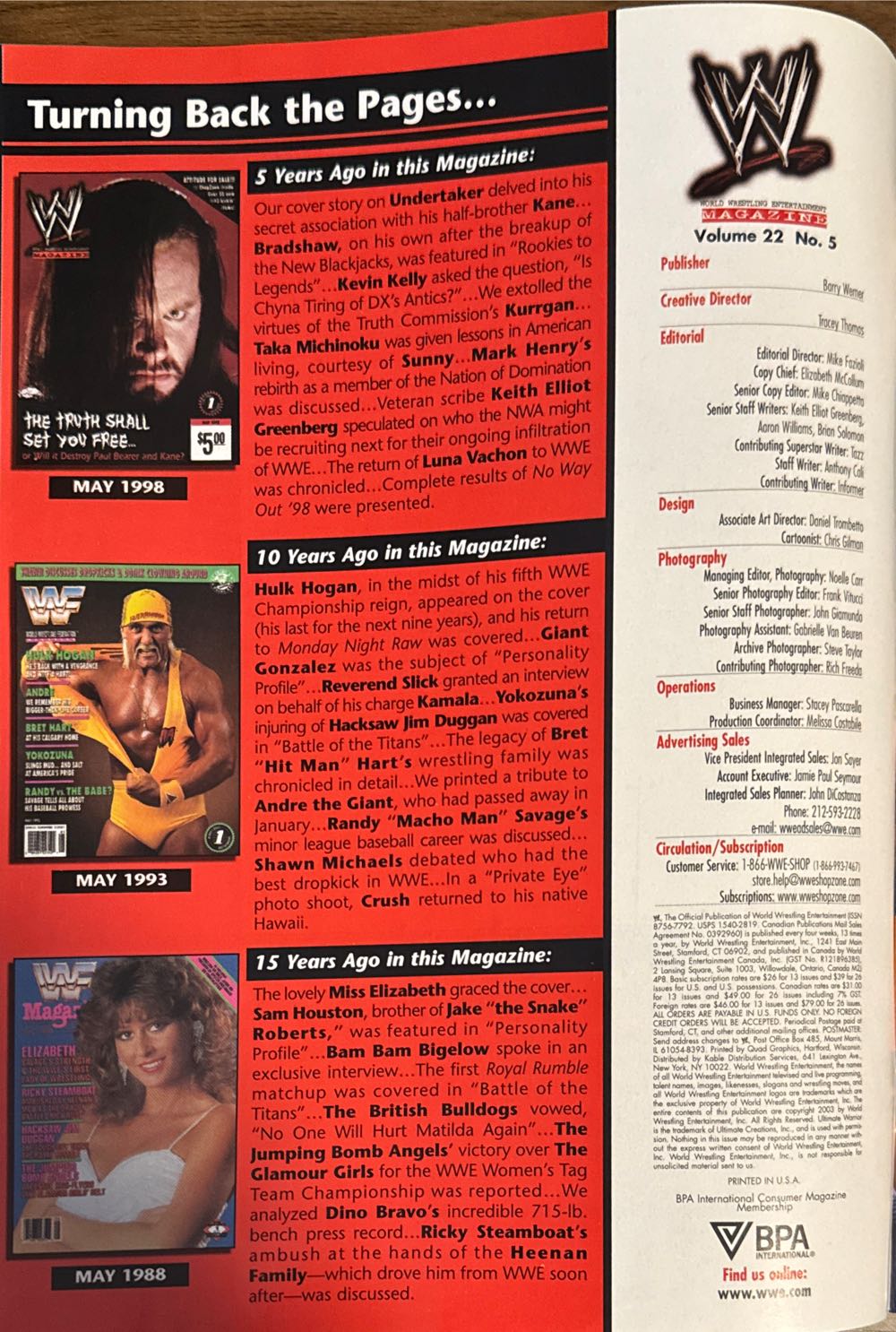 WWE Magazine  (May) magazine collectible [Barcode 07189647481716] - Main Image 2