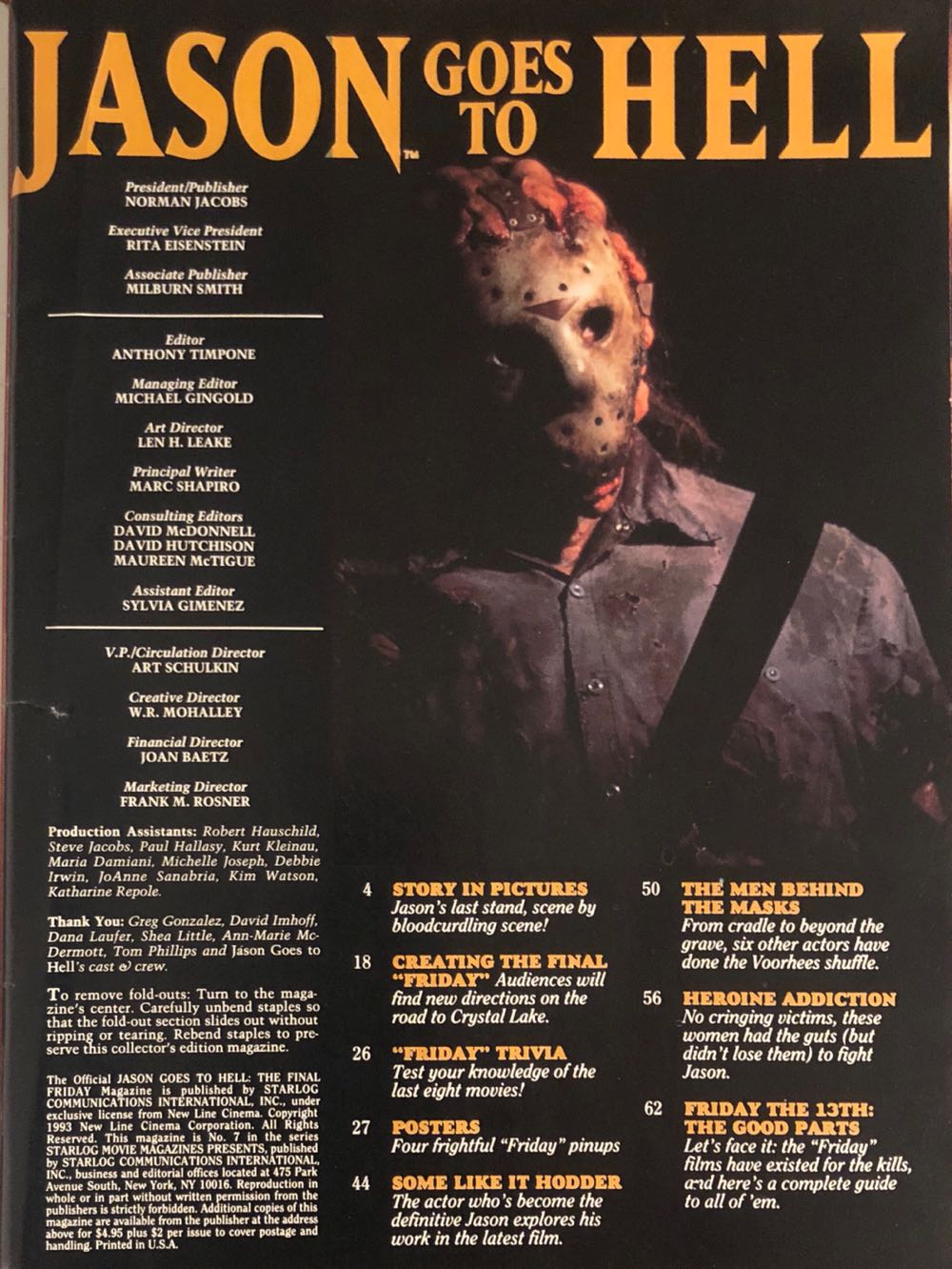 Jason Goes To Hell: Official Movie Magazine  (August) magazine collectible [Barcode 788118449128924] - Main Image 2