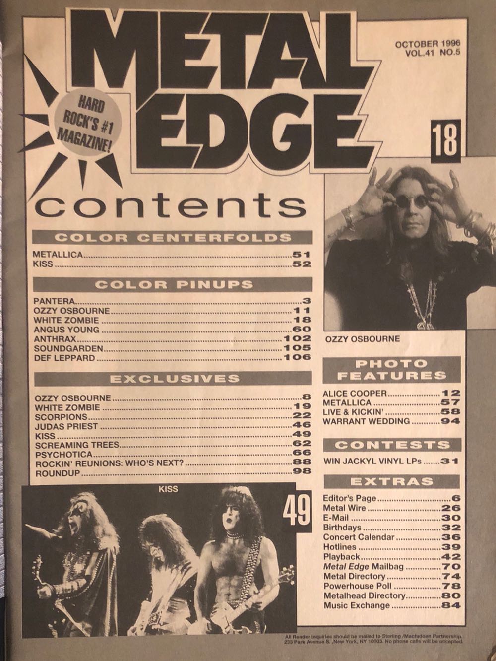 Metal Edge  (October) magazine collectible [Barcode 07098933697110] - Main Image 2