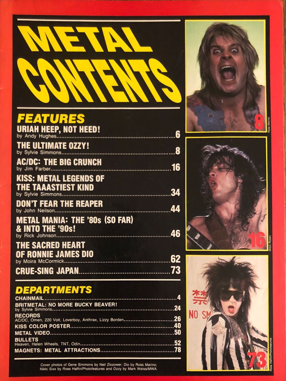 Creem Close-Up: Metal  (March) magazine collectible [Barcode 07148602712624] - Main Image 2