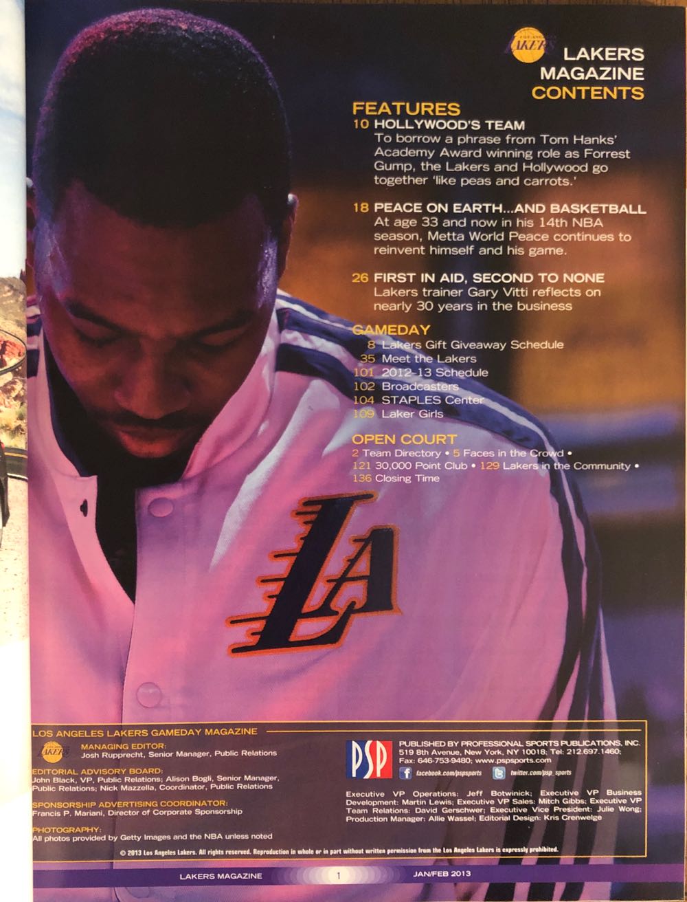 Lakers Magazine  (February) magazine collectible - Main Image 2