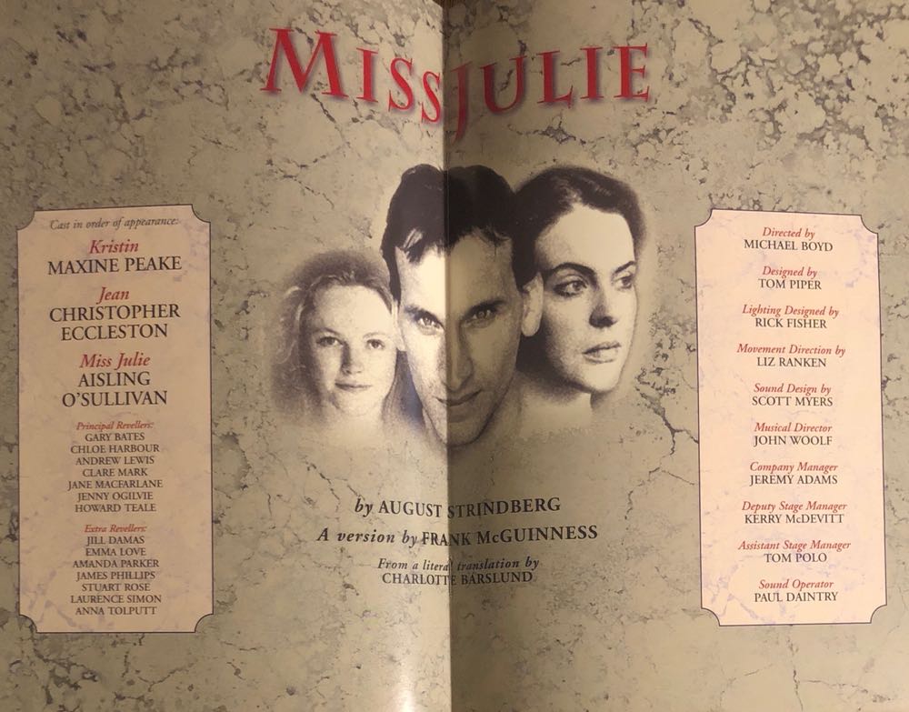 Miss Julie Theatre Royal Haymarket Playbill  (May) magazine collectible - Main Image 3