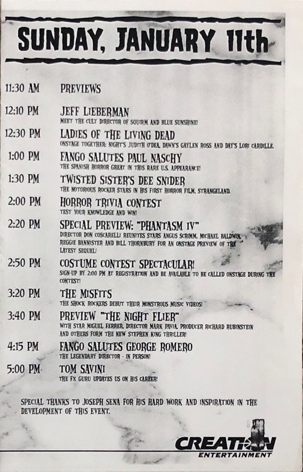 Weekend of Horrors Program 1998  (January) magazine collectible - Main Image 2