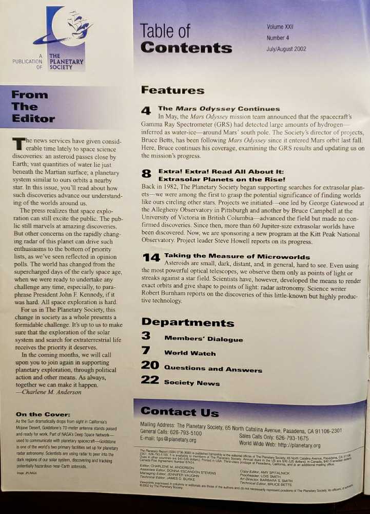 Planetary Report, The  (July) magazine collectible - Main Image 2