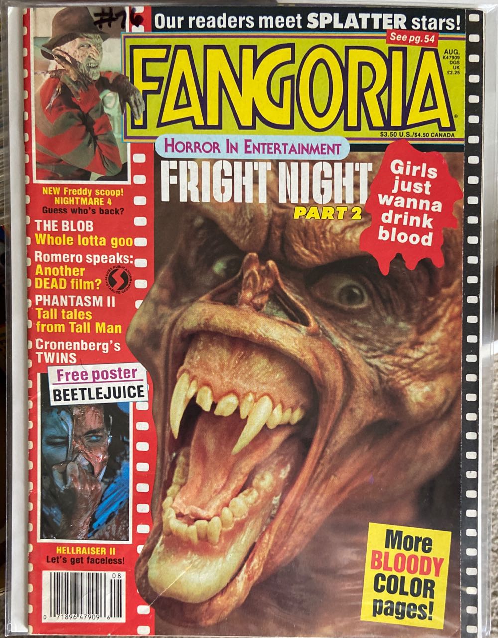 Fangoria 76  (August) magazine collectible [Barcode 07189647909608] - Main Image 1
