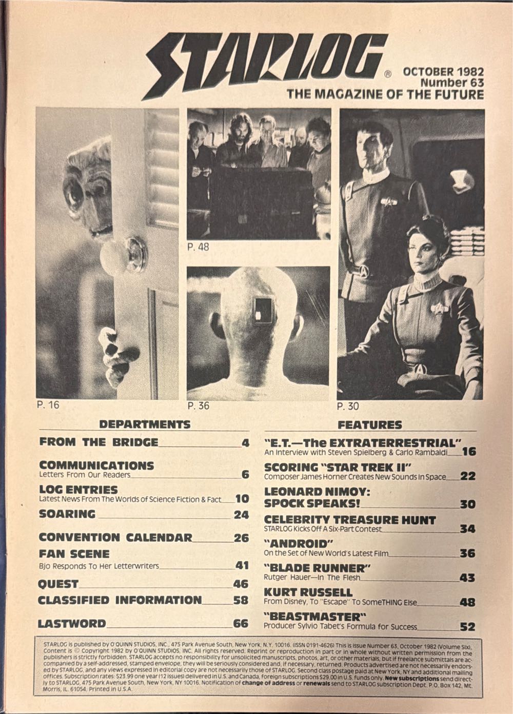 Starlog  (October) magazine collectible [Barcode 071896491128] - Main Image 3