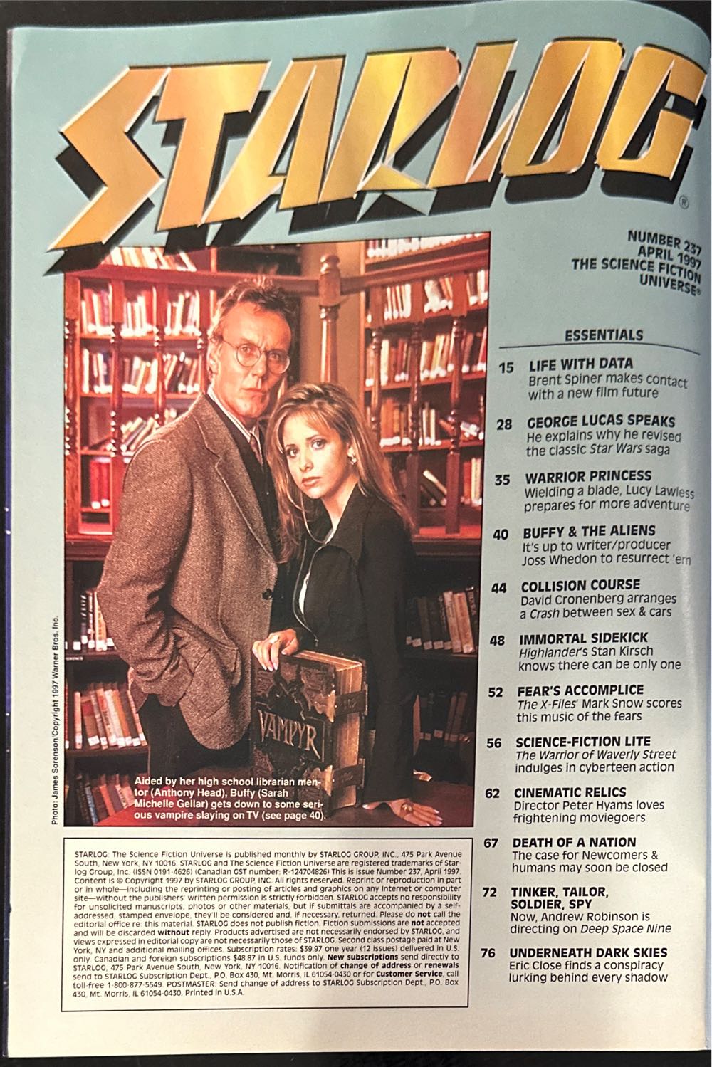 Starlog  (April) magazine collectible [Barcode 07189649128904] - Main Image 3