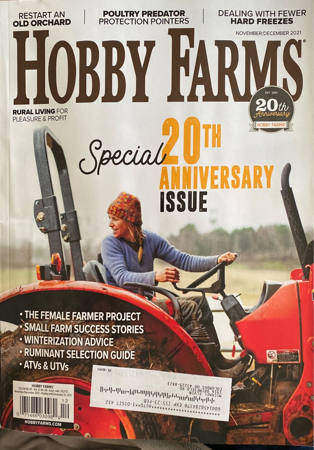 Hobby Farms 20th  (November) magazine collectible [Barcode 071486030980] - Main Image 2