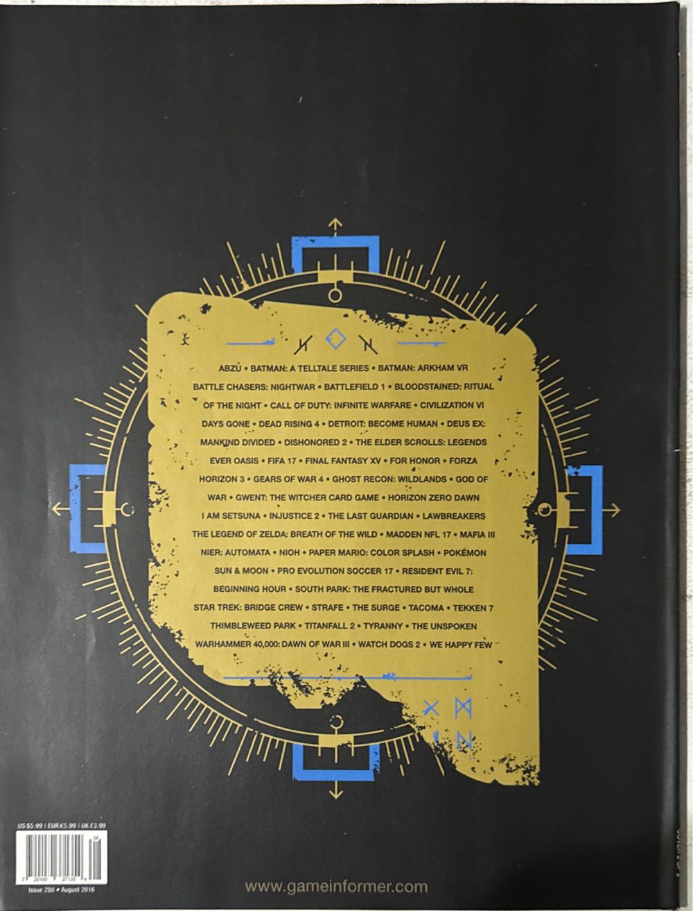 Game Informer 280 (Cover 2 of 2)  (August) magazine collectible - Main Image 2