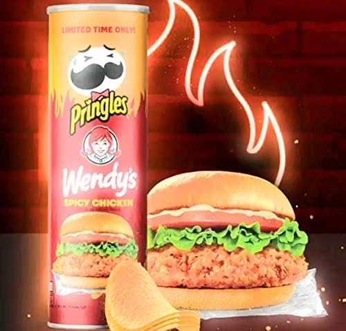 Pringles Wendy’s Spicy Chicken Flavor Potato Crips Chips 5.57oz  magazine collectible [Barcode 038000249389] - Main Image 1