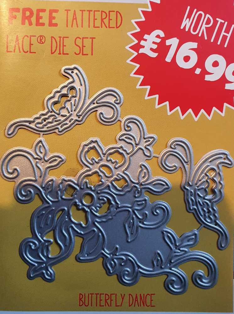 Tattered Lace  - With Butterfly Dance Cutting Die   magazine collectible [Barcode 841430133506] - Main Image 2