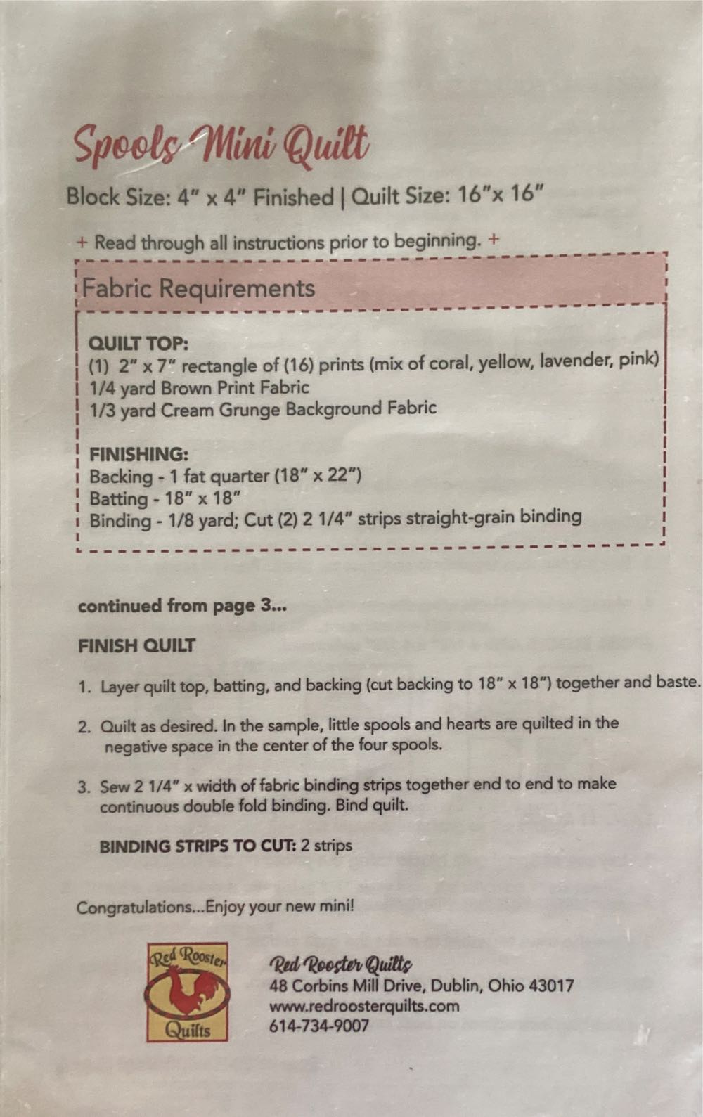 Spools Mini Quilt  magazine collectible - Main Image 2