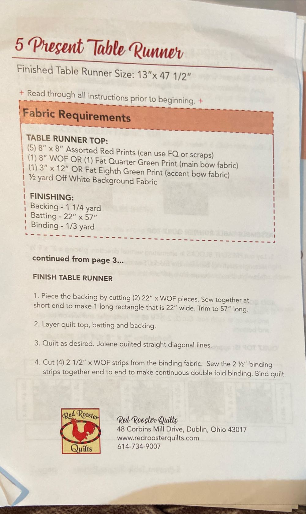 5 Present Table Runner  magazine collectible - Main Image 2