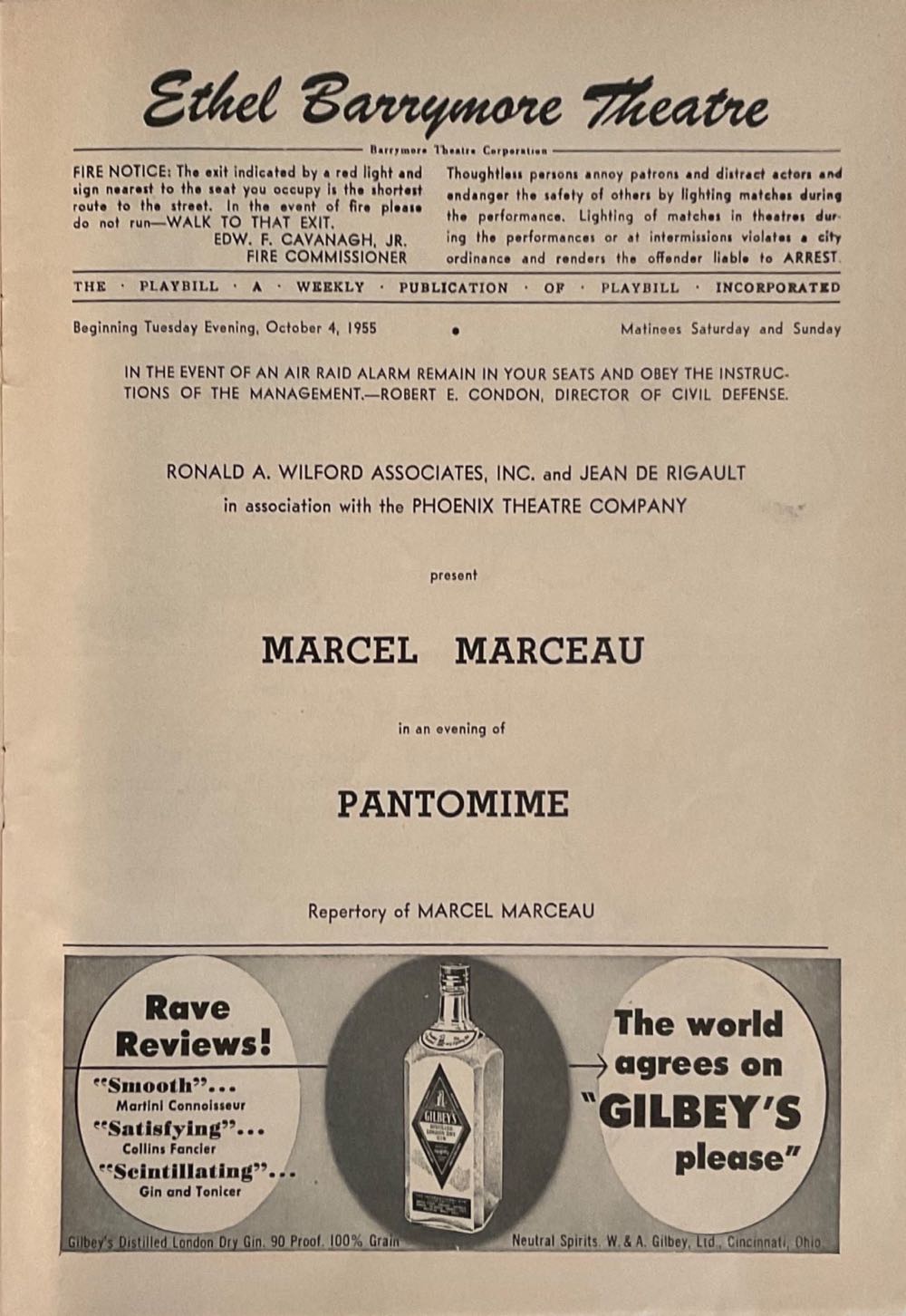 Marcel Marceau  (October) magazine collectible - Main Image 2