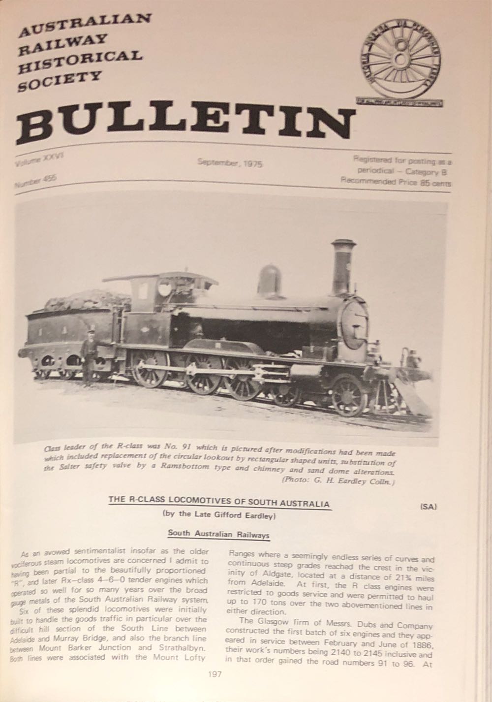ARHS Bulletin  (September) magazine collectible - Main Image 1
