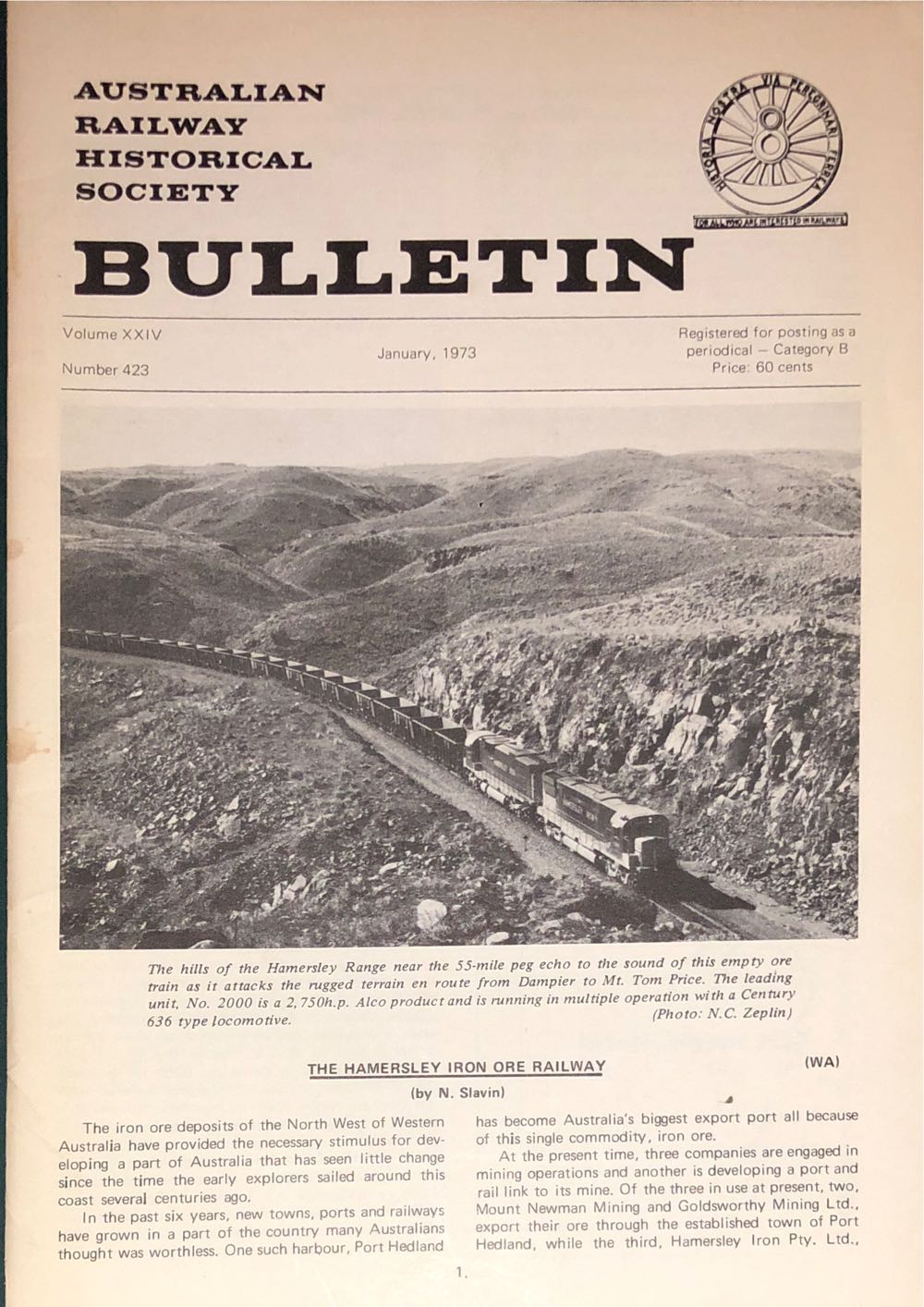 ARHS Bulletin  (January) magazine collectible - Main Image 1